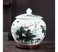 Ceramic Sealed Storage Rice Tank With Cereal Container Traditional Bins Classic Food Dispense rs Living Room Decorative Jar Chinese Kitchen Wine For Tea Coffee