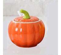 Ceramic Seasoning Jar Set with Spoon Salt Sugar Bowl Msg Pepper Edible Oil Container Kitchen