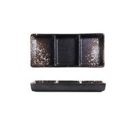 Ceramic Serving Platters 3 Compartment Serving Trays Snack Dishes, Divided Sauce Dishes for Restaurant Kitchen Spices Vinegar Nuts, 7.6 x 3.5 inch for Seasoning, Appetizer, Vinegar, Ketchup