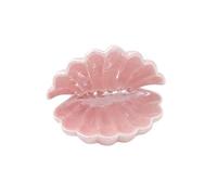 Ceramic Shell Jewelry Plate Earring Storage Display Dressing Table Home Handicraft Small Ornaments for Necklace, Bracelet(Pink)