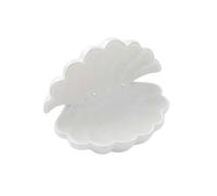 Ceramic Shell Jewelry Plate Earring Storage Display Dressing Table Home Handicraft Small Ornaments for Necklace, Bracelet(White)