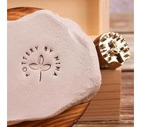 Ceramic Signature Stamp Logo, 12mm Thick Brass Pottery Stamp, Custom Stamp for Ceramics, Gifts for Pottery Makers, Brass Stamp for Clay (0.5-3 in)