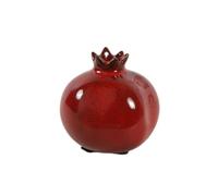 Ceramic Simulated Pomegranate Vase,Fruit Shaped Flower Vase, for Home Wedding Table Office(Dark Red)