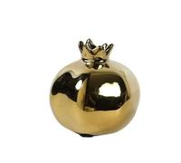 Ceramic Simulated Pomegranate Vase,Fruit Shaped Flower Vase, for Home Wedding Table Office(Gold)