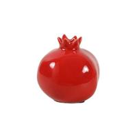 Ceramic Simulated Pomegranate Vase,Fruit Shaped Flower Vase, for Home Wedding Table Office(Red)