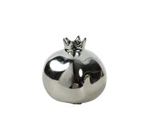 Ceramic Simulated Pomegranate Vase,Fruit Shaped Flower Vase, for Home Wedding Table Office(Silver)