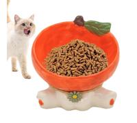 Ceramic Slanted Cat Bowl, Ceramic Raised Cat Bowl | Ceramic Raised Food Bowls,Cute Small Dog Feeder 245ml Fashion Bowls for the H