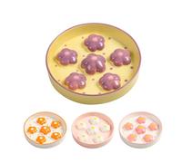 Ceramic Slow Feeder Cat Bowl - Anti-Vomiting Food Dish with Fun Maze Design - Colorful Slow Eating Plate for Cats - Microwave & Dishwasher Safe - 6.3" W × 1.2" H - Light Purple Flower
