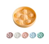 Ceramic Slow Feeder Cat Bowl - Anti-Vomiting Maze Dish for Fast Eaters - Pastel Bloom Feeding Plate - Dishwasher Safe - 6 OZ - Pale Orange