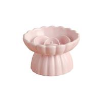 Ceramic Slow Feeder Cat Bowl, Puzzle Feeding Bowl for Anti-Gulping and Anti-Vomiting, Slow Eating Dish for Wet and Dry Food, Elevated Pet Bowl for Healthy Diet Feeding for Cats and Kittens (pink)