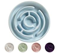 Ceramic Slow Feeder Dog Bowl,1.5 Cups Pet Slow Feeder for Small and Medium Breed,Puzzle Dog Food Dish,Anti-Gulping,Stop Bloat,Preventing Choking(Blue)