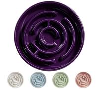 Ceramic Slow Feeder Dog Bowl,1.5 Cups Pet Slow Feeder for Small and Medium Breed,Puzzle Dog Food Dish,Anti-Gulping,Stop Bloat,Preventing Choking(Purple)