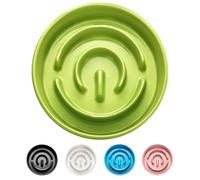 Ceramic Slow Feeder Dog Bowl for Medium and Large Breed, Dog Slow Feeder Bowl for Fast Eaters, Puzzle Dog Bowl to Slow Down Eating (Green, 8" D)