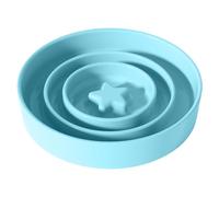 Ceramic Slow Feeder for Dogs & Cats, Dog Slow Feeder Bowl and Puzzle Feeder Cat Bowl to Slow Down Eating Dogs, Lucky Star （L Blue）