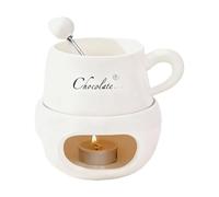 Ceramic Small Fondue Pots Mug with Fork for Safe Melting of Cheese and Chocolate for Daily Kitchen Tasks Ceramic Chocolate Fondue Mug