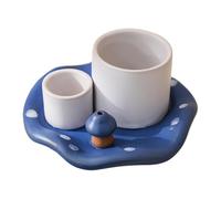 Ceramic Smudge Bowl - Decorative Mushroom Incense Holder Tray for Burning Sticks Candles, Ash Catcher Enhances Aromatherapy Practice, Compact Lightweight Tabletop Accessory | Yoga Meditation Decor