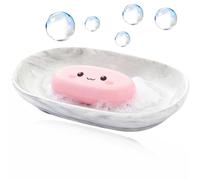 Ceramic Soap Dish, Aesthetic Soap Dishes for Bathroom, Durable Grey Small Mrble Tray, Irregular Patterns, Keep Dry Suitable for Shower Kitchen and Sink Soaps Holders