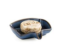 Ceramic Soap Dish, Bar Soap Holder with Drain Spout Self Draining Soap Saver for Shower Bathroom Kitchen Sink Bathtub, Keep Drying, Blue