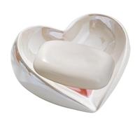 Ceramic Soap Dish - Creative Soap Holder,Heart-Shaped Soap Bar Dish, Ceramic Soap Holder for Bathroom, Fashionable Shower Decor