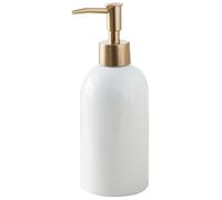Ceramic Soap Dispenser, 420ml/14oz Liquid Soap Dispenser with Gold Pump, Refillable Hand, Non Slip Dish for Bathroom/Kitchen