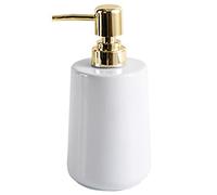Ceramic Soap Dispenser Bottle with Plastic Pump, Simple Empty Soap Bottle for Shampoo, Liquid Hand Soap, Bathroom Kitchen Vanity Countertop Restroom, 410 ml Capacity, 8 x 17.5 cm