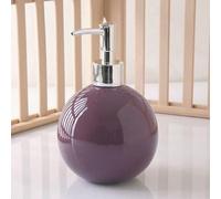 Ceramic Soap Dispenser for Bathroom Kitchen Shower Round Ball Shaped Decorative Modern Minimalist Refillable Hand Lotion Pump Bottle for Liquid Soap Shampoo Lotions Purple