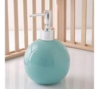 Ceramic Soap Dispenser for Bathroom Kitchen Shower Round Ball Shaped Decorative Modern Minimalist Refillable Hand Lotion Pump Bottle for Liquid Soap Shampoo Lotions Turquoise