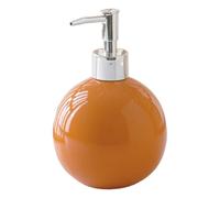 Ceramic Soap Dispenser, Round Ball Shaped Refillable Hand Soap Dispenser Decorative Modern Minimalist Hand Lotion Pump Bottle, Orange