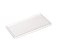 Ceramic Soap Dispenser Tray for Kitchen and Bathroom, Modern and Farmhouse Rectangle Service Tray - White(1 Pc)