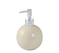 Ceramic Soap Dispenser with Silver Pump, Round Lotion Dispenser Bottle, Refillable Hotel Toilet Empty Reusable Bath Lotion Pump Jar(Yellow)
