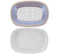 Ceramic Soap Tray with Draining Holes for Houses and Rvs Blue