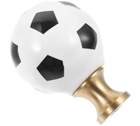 Ceramic Soccer Cabinet Knob in Brass Sports Ball Shape