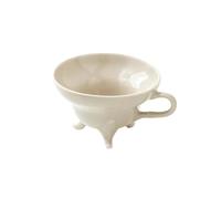 Ceramic Solid Color Coffee Cup,Appearance Level Cup Household Flower Tea Mug Milk Afternoon Tea Cup(Blanc)
