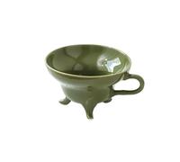 Ceramic Solid Color Coffee Cup,Appearance Level Cup Household Flower Tea Mug Milk Afternoon Tea Cup(Green)
