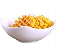 Ceramic Soup and Salad Dish, White Bone China, 6 inches, Creative Household Design