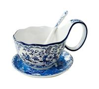 Ceramic Soup Bowls 500ml Hand-Painted Floral Decorative Microwavable