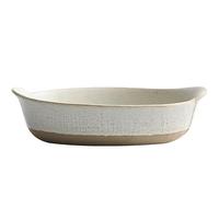 Ceramic Soup Bowls Ceramic Double-Ear Japanese Retro Rice Plate Creative Salad Bowl Household Rectangular Deep Plate Stoneware Tableware Bowls for Kitchen (10.5inch One Size)