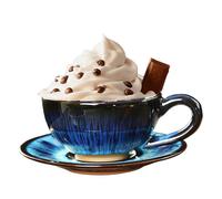 Ceramic Soup Bowls - Ceramic | Porcelain Coƒfee Cup | Porcelain Cup for Serving Cappuccino, Milk, Water, Or Cereal with A Side of Hot Coffee, Tea, Or Cocoa,Kiln Altered Glaze Craft,Coffee Cups for