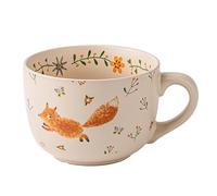 Ceramic Soup Mug, Large Porcelain Bowl with Handle, Microwave Dishwasher Safe Cup for Coffee Cereal Chili Ramen, Ideal Gift for Home Office