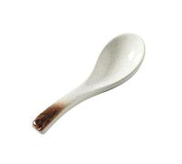 Ceramic Soup Spoons Japanese Retro Soup Spoons Chinese Soup Spoon Ceramic Asian Soup Spoons Rice Spoon Flatware Asian Serving Spoons Tableware Meal Partner For Tasting Cooker Hood (White, One Size)