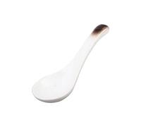 Ceramic Soup Spoons,Japanese Style Teaspoon,Kitchen Rice Spoons,Retro Serving Spoons,Porcelain Asian Dining Spoon(E)