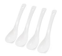 Ceramic Soup Spoons Set of 4 - Long Handle, Easy to Hold, Perfect for Ramen, Pho, Dumplings, Miso & Wonton, Dishwasher Safe, Ideal for Asian Soups"