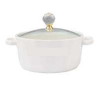 Ceramic Soup Tureen With Glass Lid Porcelain Serving Soup Tureen Large Capacity Ceramic Serving Soup Bowl With Handle White Porcelain For Restaurant Home Kitchen Decoration(Beige)