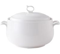 Ceramic Soup Tureen with Lid, Elegant Round Casserole Serving Bowl for Dinner & Party, Dishwasher & Microwave Safe, Lovely Soup Jar for Home Kitchen 2.7pt