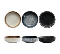 Ceramic Soy Sauce Dish set, Dipping Bowls Set of 6, Chip and Dip Bowls, Japanese Style 3 oz Round Small Dish for Dipping Sushi Tomato Soy Sauce Dish Condiment Finger Dishes