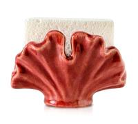 Ceramic Sponge Holder,Sponge Holder for Kitchen Sink,Compact Sink Caddy Organizer-Scouring Pad and Dish Sponge Holders,Farmhouse Kitchens Decor Cute Kitchen Gadgets Accessories(Red)