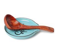 Ceramic Spoon Rest for Stove Top - 5 Inches Large Spoon Holder for kitchen Counter, Modern Spoon for Farmhouse, Cooking Utensil Rest, Kitchen Accessories, Dishwasher Safe (Turquoise, 1)