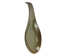 Ceramic Spoon Rest, Kitchen Utensil Holder in Antique Copper Green | Heat Resistant Glazed Ceramic, Smooth Surface, Space Saving Countertop Piece, Housewarming Gift for Mom