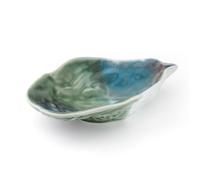 Ceramic Spoon Rest Versatile Tray Kitchen Utensil Holder for Stove Top (Blue-White)