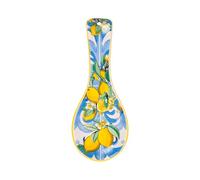 Ceramic Spoon Rest with Decorated Lemons - Mediterranean Style - SF176 (Blue)